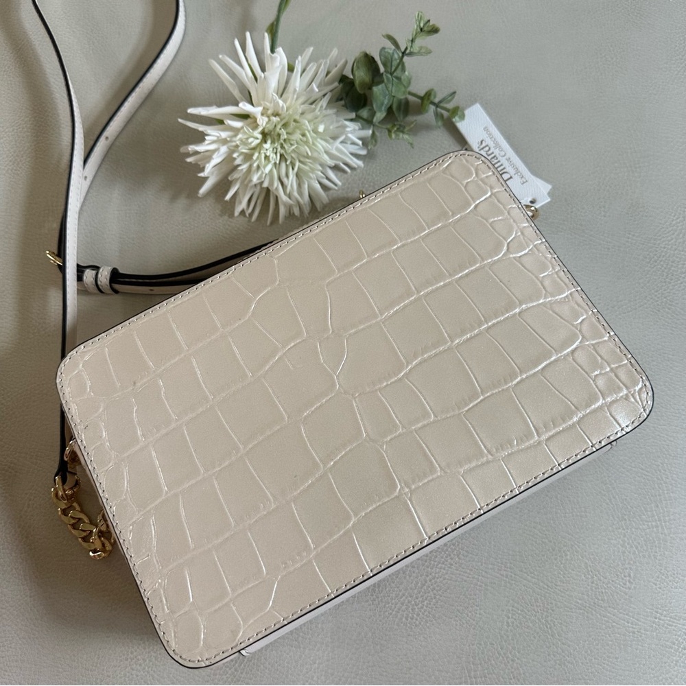NWT MICHAEL MICHAEL KORS Jet Set E/W Glimmer Croco Embossed Crossbody Bag - Picture 4 of 9